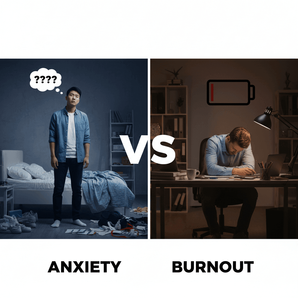 Anxiety vs Burnout: How to Tell the Difference (and What to Do Next)